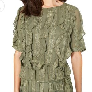 MISA Los Angeles Sedona Green Ruffle Top